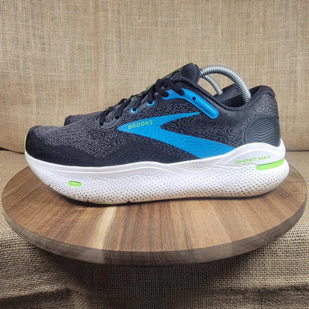Brooks Ghost Max Running Shoes Black Blue Green Cushion Sneakers Men's Size 9 D